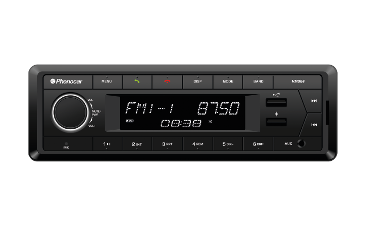 Autoradio PHONOCAR VM022 avec Bluetooth et lecteur CD